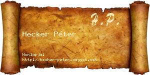 Hecker Péter névjegykártya